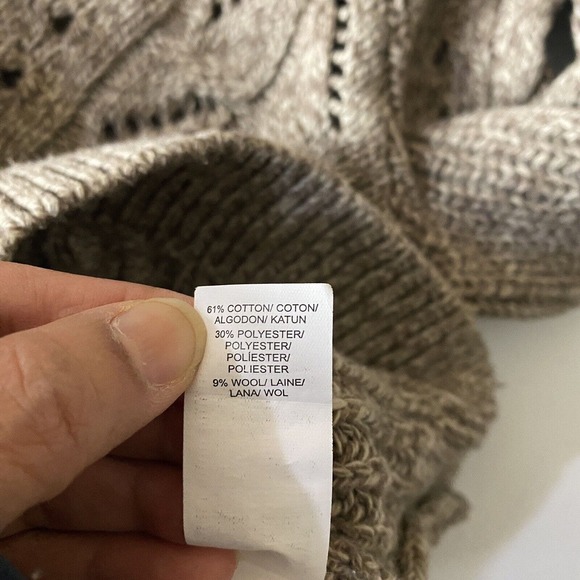 Lucky Brand Women’s Cotton Wool Blend Cableknit Crew Neck Sweater Size Medium. - Picture 7 of 11